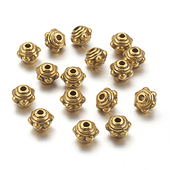 Antique Golden Tibetan Style Alloy Spacer Beads, Lead Free & Cadmium Free, Antique Golden, 7x5.5mm, Hole: 1mm