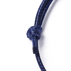 Bleu Nuit Bracelet en fils de polyester ciré coréen faire, bleu minuit, diamètre réglable: 40~70 mm