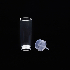 Clear Polypropylene(PP) Bead Containers Tubes, Bottle, Seed Bead Storage Hangable Tubes, Clear, 6.7x1.95cm, Hole: 6mm, Capacity: 10ml(0.34 fl. oz)