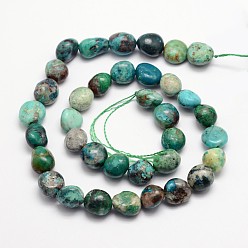 Chrysocolla Natural Chrysocolla Bead Strands, Tumbled Stone, Nuggets, 11~14x10~11mm, Hole: 1mm, about 15.74 inch