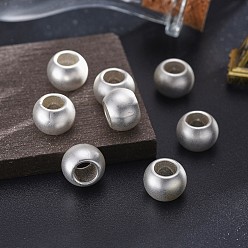 Matte Silver Color Alloy Beads, Lead Free & Nickel Free & Cadmium Free, Rondelle, Matte Silver, 11.5x8.5mm, Hole: 6mm
