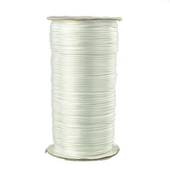 Snow Eco-Friendly 100% Polyester Thread, Rattail Satin Cord, for Chinese Knotting, Beading, Jewelry Making, Snow, 2mm, about 250yards/roll(228.6m/roll), 750 feet/roll
