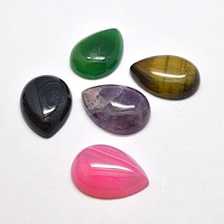 Pierre Mélangete Cabochons de pierres fines, larme, pierre mixte, couleur mixte, 18x13x5mm