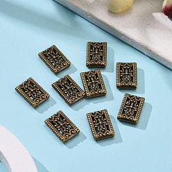Antique Bronze Alloy Multi-Strand Links, Tibetan Style, Cadmium Free & Nickel Free & Lead Free, Rectangle, Antique Bronze Color, Size: 17x12x3mm, Hole: 1.5mm, about 400~430pcs/1000g