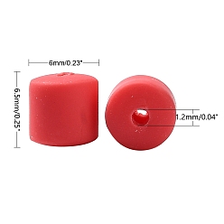 Rouge Polymère main brins d'argile de perles, colonne, rouge, 6.5x6mm, Trou: 1.2mm, Environ 61 pcs/chapelet, 15.75 pouce (40 cm)