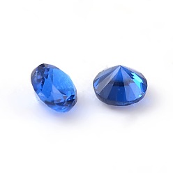 Blue Spinel Diamond Shape Cubic Zirconia Cabochons, Faceted, Blue, 1x2mm, about 1000pcs/bag