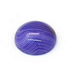 Mauve Dyed Natural Striped Agate/Banded Agate Cabochons, Half Round/Dome, Mauve, 16x6~7mm