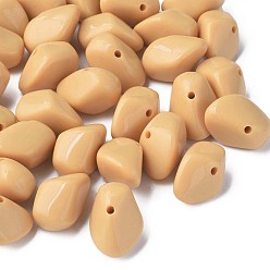 Bois Solide Perles acryliques opaques, nuggets, burlywood, 12.5x18x13mm, Trou: 1.6mm, environ360 pcs / 500 g