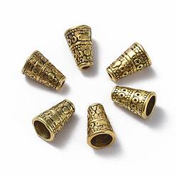 Antique Golden Tibetan Style Bead Cone, Antique Golden Color, Lead Free & Nickel Free & Cadmium Free, Cone, Size: about 7mm wide, 10mm long, hole: 2mm, Inner Diameter: 5mm