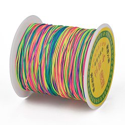 Colorful Braided Nylon Thread, Chinese Knotting Cord Beading Cord for Beading Jewelry Making, Colorful, 0.5mm, about 150yards/roll