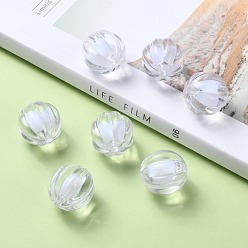 Clear Transparent Acrylic Beads, Bead in Bead, Round, Pumpkin, Clear, 22mm, Hole: 3mm, about 140pcs/500g