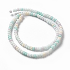 Colorful Handmade Frosted Porcelain Beads, Flat Round, Colorful, 4x3mm, Hole: 0.8mm, about 134pcs/strand, 15.55 inch(39.5cm)