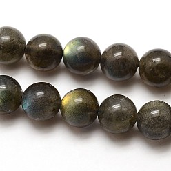 Labradorite Grade AA Natural Gemstone Labradorite Round Beads Strands, 6mm, Hole: 1mm, about 62pcs/strand, 15.5 inch