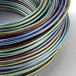 Разноцветный 5 цветные сегменты круглой алюминиевой проволоки, для бисероплетения, красочный, 12 датчик, 2 мм, около 190.28 футов (58 м) / рулон