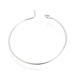 Silver Brass Hoop Earrings, Ring, Silver, 34x30x0.5mm, 24 Gauge, about 1000pcs/bag