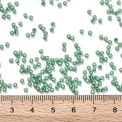 (2119) Silver Lined Dk Mint Toho perles de rocaille rondes, perles de rocaille japonais, (2119) menthe dk doublée d'argent, 11/0, 2.2mm, Trou: 0.8mm, environ5555 pcs / 50 g