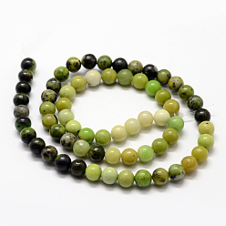 Colorful Natural Serpentine Beads Strands, Round, Colorful, 6mm, Hole: 1mm, about 65pcs/strand, 15.7 inch