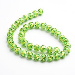 Mixed Color Handmade Silver Foil Glass Round Beads, Mixed Color, 10mm, Hole: 2mm