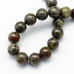 Dragon Blood Round Natural Dragon Blood Jasper Beads Strands, 12.5mm, Hole: 1.5mm, about 30pcs/strand, 15.1 inch