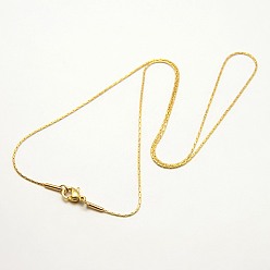 Golden Unique Unisex 304 Stainless Steel Beading Chain Necklaces, with Lobster Clasps, Golden, 17.7 inch(44.9cm), 1mm