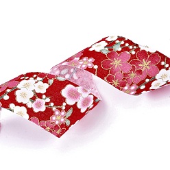Красный Японское кимоно с цветочной хлопковой лентой, одного печататься, для бант для волос своими руками, головной убор, отделка ручной работы, красные, 1-1/2 дюйм (40 мм), о 10yards / рулон (9.14 м / рулон)