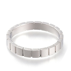 Stainless Steel Color 304 Stainless Steel Finger Rings, Square, Stainless Steel Color, US Size 7, Inner Diameter: 17mm