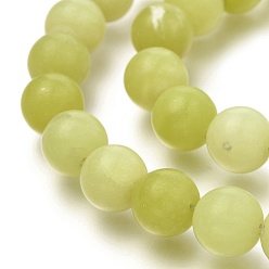 Lemon Jade Natural Lemon Jade Round Beads Strands, Frosted, Round, 10mm, Hole: 1mm, about 38pcs/strand, 14.9 inch