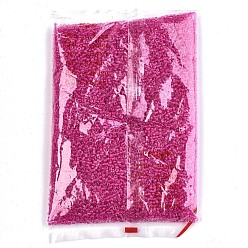 Темно-Розовый 8/0 стакан бисер, прозрачные цвета внутри, круглое отверстие, круглые, камелия, 8/0, 3~4x2~3 мм, отверстие : 0.8 мм, около 15000 шт / упаковка