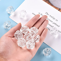 Clair Perles acryliques transparentes, pour les bijoux de la fête des mères faisant, rose, clair, 25x22.5mm, Trou: 2.5mm, environ79 pcs / 500 g