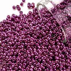 (563) Hot Pink Metallic TOHO Round Seed Beads, Japanese Seed Beads, (563) Hot Pink Metallic, 11/0, 2.2mm, Hole: 0.8mm, about 1110pcs/bottle, 10g/bottle