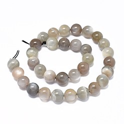 Grey Moonstone Natural Grey Moonstone Beads Strands, Round, 8mm, Hole: 0.8mm, about 49~50pcs/strand, 15.7 inch(40cm)