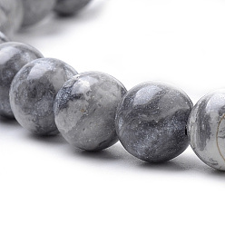 Map Stone Natural Map Stone/Picasso Stone/Picasso Jasper Beads Strands, Round, 10mm, Hole: 1mm, about 40pcs/strand, 15.7 inch