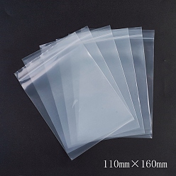 White Plastic Zip Lock Bags, Resealable Packaging Bags, Top Seal, Self Seal Bag, Rectangle, White, 16x11cm, Unilateral Thickness: 3.9 Mil(0.1mm), 100pcs/bag