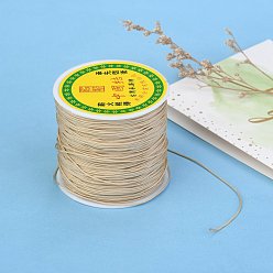 BurlyWood Braided Nylon Thread, Chinese Knotting Cord Beading Cord for Beading Jewelry Making, BurlyWood, 0.8mm, about 100yards/roll