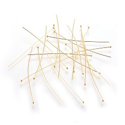 Golden Brass Ball Head pins, Golden Color, Size:  about 0.5mm thick, 24 Gauge,, 50mm long, Head: 1.5mm