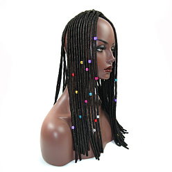 Argent Dreadlocks de fer perles décoration de cheveux, poignets de cheveux, colonne, couleur argent plaqué, 15x8mm, Trou: 7mm