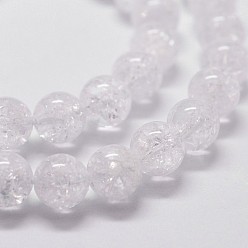 Crackle Quartz Natural Crackle Quartz Beads Strands, Round, 12mm, Hole: 1mm, about 33pcs/strand, 14.9 inch~15.1 inch