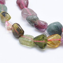 Tourmaline Tourmaline naturelle des perles brins, pierre tombée, nuggets, classe ab, 6~13x6~8mm, Trou: 1mm, 15.3 pouces ~ 15.7 pouces (39~40 cm)