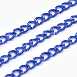 Синий Гальванических железных обуздать цепи, несварные, с катушкой, без свинца и без никеля , синие, 5x3x1 мм, около 164.04 футов (50 м) / рулон