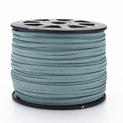 Cadet Blue Faux Suede Cords, Faux Suede Lace, Cadet Blue, 1/8 inch(3mm)x1.5mm, about 100yards/roll(91.44m/roll)