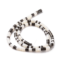 Noir Naturelles trochides coquille brins de perles, teint, plat rond, noir, 4x2~2.5mm, Trou: 0.8mm, Environ 171~172 pcs/chapelet, 15.55 pouce (39.5 cm)