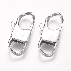 Stainless Steel Color 304 Stainless Steel Lobster Claw Clasps, Stainless Steel Color, 26x12x5mm, Hole: 6x7.5mm