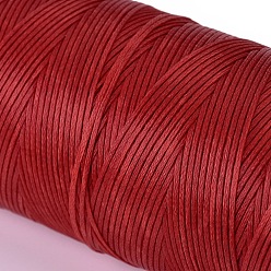 Красный Вощеный шнур полиэстера, микро шнур макраме, вощеная швейная нить, плоский, красные, 0.8 мм, около 284.33 ярдов (260 м) / рулон