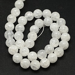 Crackle Quartz Natural Crackle Quartz Beads Strands, Round, 10mm, Hole: 1mm, about 39pcs/strand, 16 inch