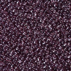 Rosy Brown Glass Seed Beads, Trans. Colours Lustered, Round, Rosy Brown, 2mm, Hole: 1mm, 3333pcs/50g, 50g/bag, 18bags/2pounds