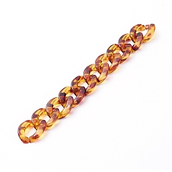 Gold Handmade Acrylic Curb Chains, Imitation Gemstone, for Handbag Chain Making, Gold, Link: 23x16.5x5mm, 39.37 inch(1m)/strand