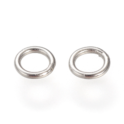Stainless Steel Color 304 Stainless Steel Round Rings, Soldered Jump Rings, Closed Jump Rings, Stainless Steel Color, 20 Gauge, 6x0.8mm