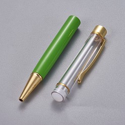 Желто-Зеленый Креативные шариковые ручки с пустой трубкой, со стержнем с черными чернилами внутри, для diy блестящая эпоксидная смола шариковая ручка с кристаллами гербариевая ручка для изготовления, золотые, желто-зеленый, 140x10 мм