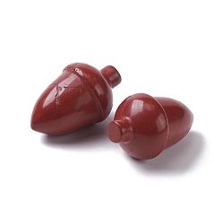 Красный Камень Натуральный красный бисер яшма, нет отверстий / незавершенного, для проволоки завернутые кулон решений, фундук, 27.5~30x18~19.5 мм