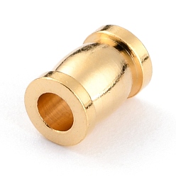 Real 24K Gold Plated Brass Spacer Beads, Long-Lasting Plated, Column, Real 24K Gold Plated, 6x4mm, Hole: 2mm